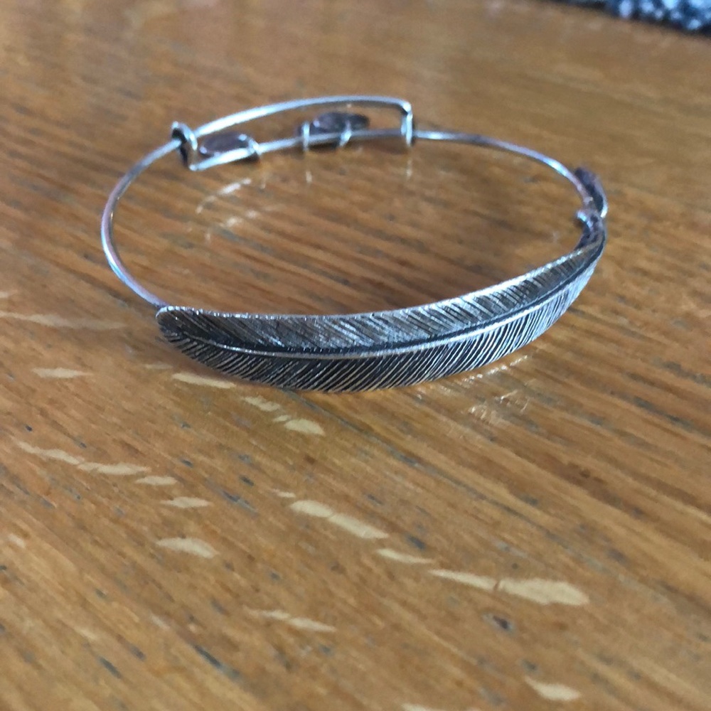 Alex and Ani Silver Quill Feather Bangle